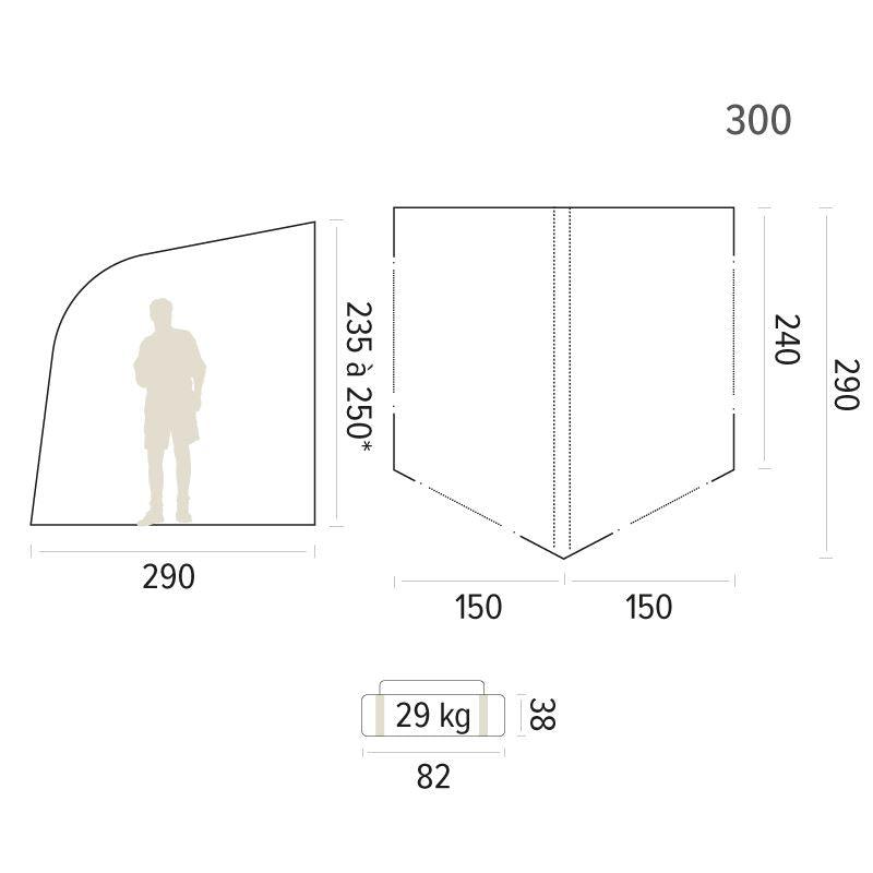 Trigano Lima 400 Inflatable Caravan Air Awning 4M Width TRIGANO - Dynamic Drive