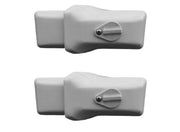 Two Milenco high-security white van door locks included in the twin pack, studio shot