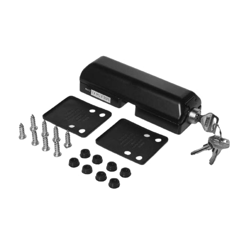 Black Milenco Van Door Lock kit - lock body, plates, screws and keys