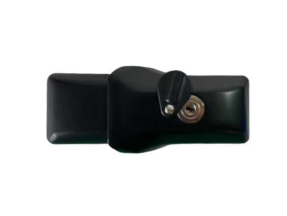 Milenco high-security black van door lock, front studio view
