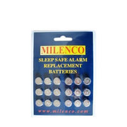 Milenco Sleep Safe Alarm replacement batteries on their blister card packaging