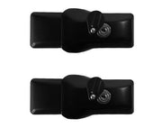 Two Milenco high-security black van door locks included in the twin pack, front view
