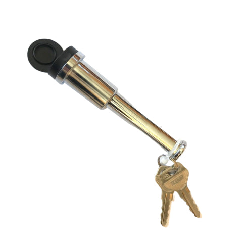 Milenco spare lightweight hitchlock tube assembly with lock barrel and two keys, isolated product shot