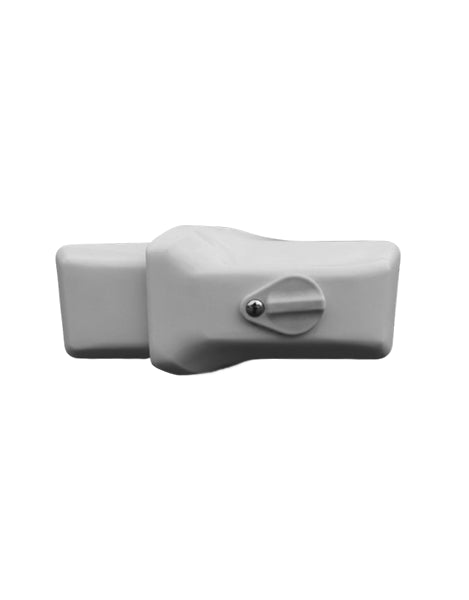Milenco high-security white van door lock, front studio view