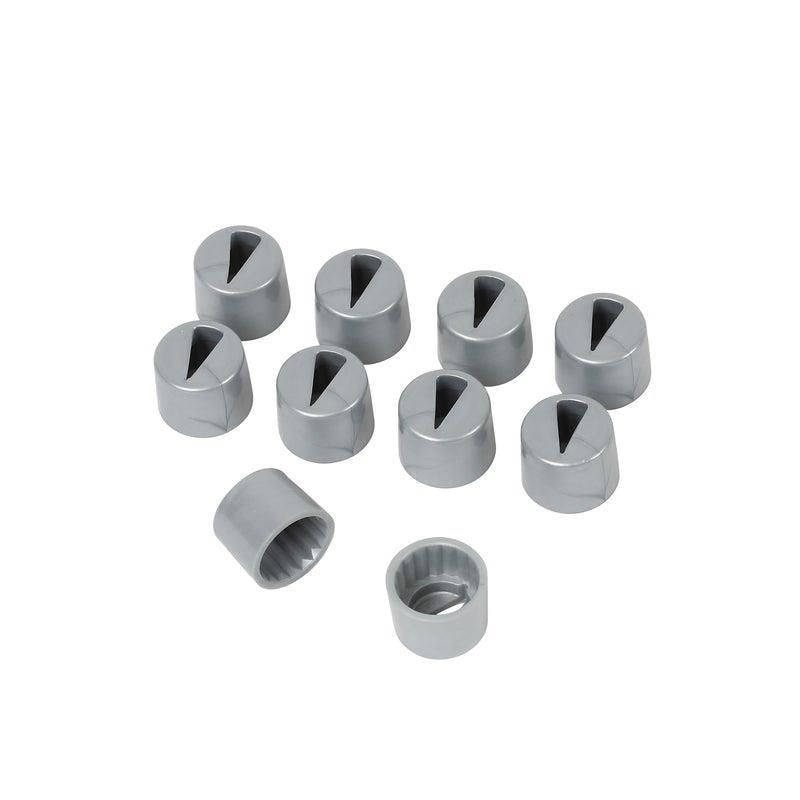 Milenco wheel bolt indicators, pack of 10 grey caps with two spare socket-fit indicators