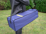 Navy Milenco storage bag for Triple Level ramps carried over the shoulder