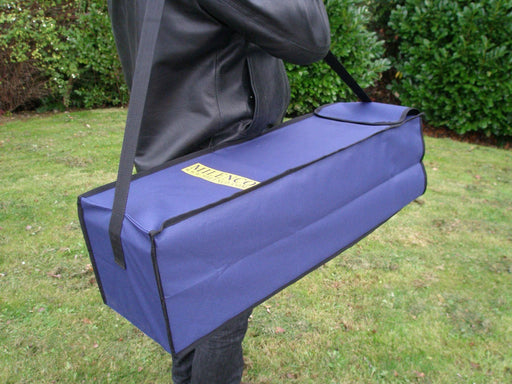 Navy Milenco storage bag for Triple Level ramps carried over the shoulder
