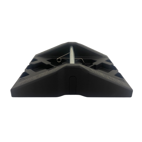 Front view of a single Milenco Stacka Corner Foot