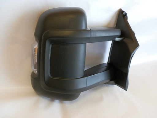 Milenco replacement van door mirror unit, right long arm, folded with indicator lens