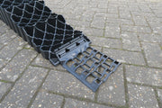 Milenco Gripper Plate attached to the end of a levelling ramp, close-up