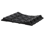 Single Milenco Stacka Tyre Saver viewed at an angle showing the curved cradle shape