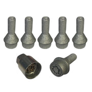 Milenco locking wheel bolts, set of 6, with key socket laid out