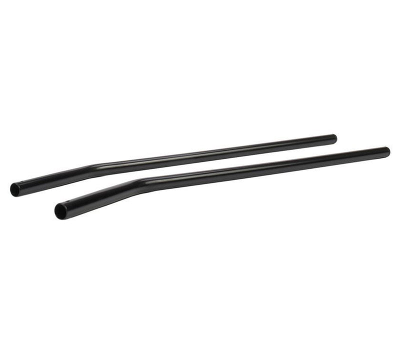 Pair of black Milenco Aero extra-wide mirror arms shown unpackaged