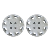 Pair of Milenco 333W white wheel trims shown face-on