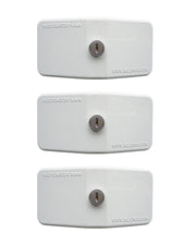 Close-up of the through-wall fixing bolt supplied with the Milenco door frame lock