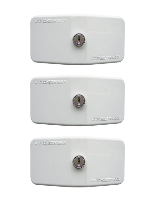 Close-up of the through-wall fixing bolt supplied with the Milenco door frame lock