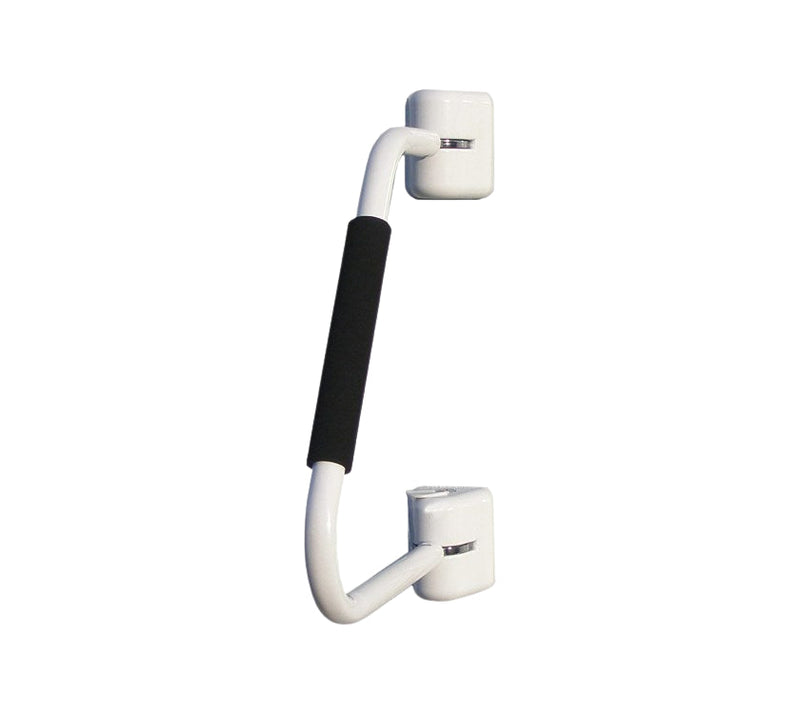 Milenco Large Security 41 hand rail, white with black grip, studio product shot