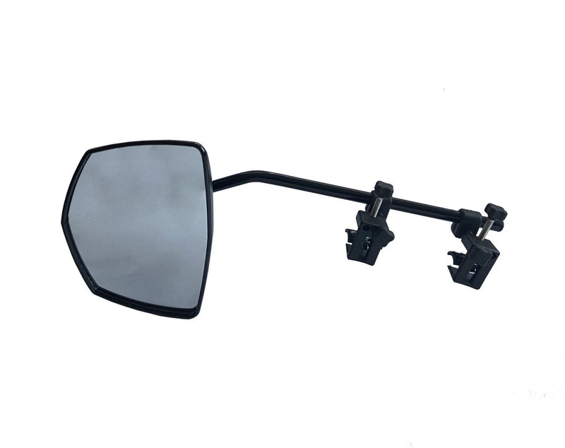 Milenco Grand Aero Platinum towing mirror with dual clamp arm on white background