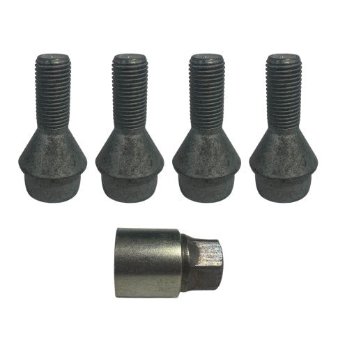 Milenco locking wheel bolts, set of 4, with key socket for Fiat Ducato / Peugeot Boxer