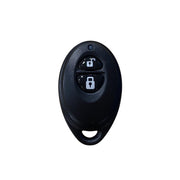Milenco replacement remote alarm key fob, front view showing lock and unlock buttons