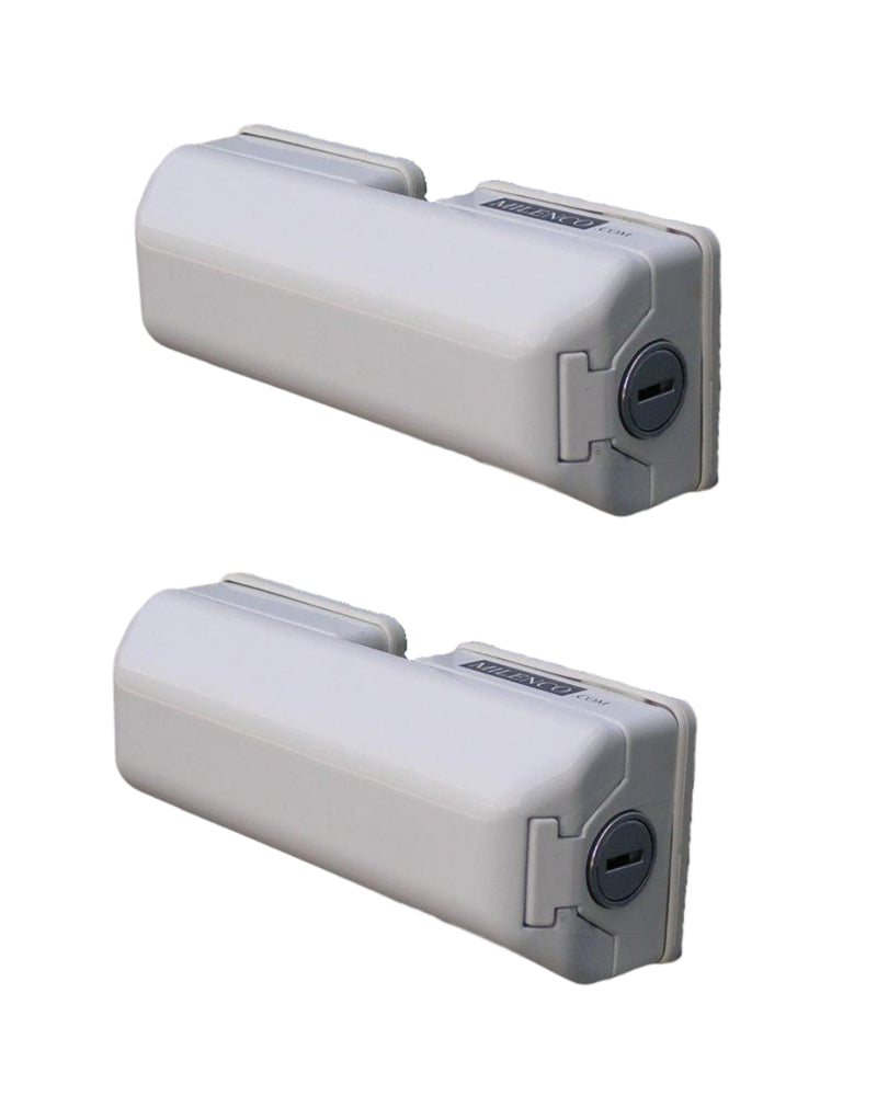 Two Milenco Van Door Locks shown together on a white background