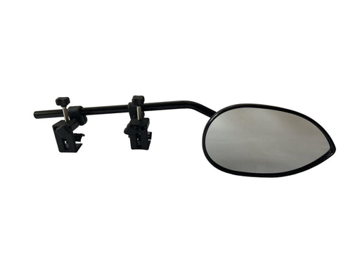 Milenco Aero Platinum towing mirror with dual clamp arm and mirror head on white background