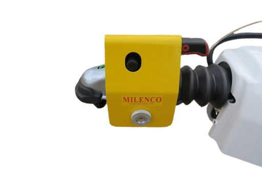 Milenco AKS 161 hitchlock fitted to a caravan hitch, front view
