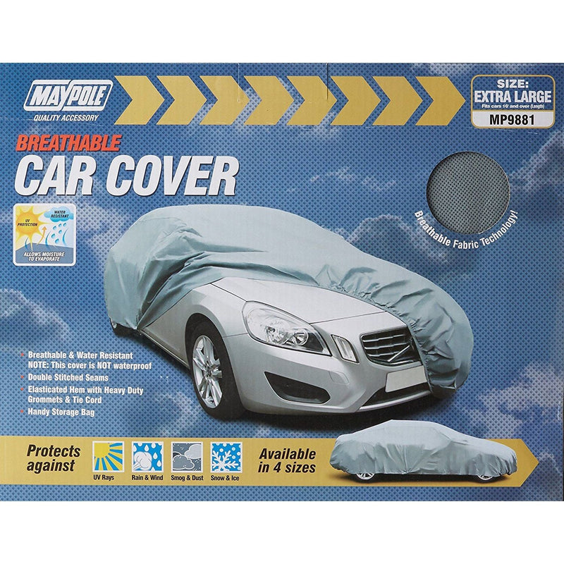 Universal X-Large Heavy Duty Breathable Car Cover All Year Weather Protection Maypole - Dynamic Drive