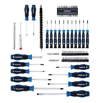 Draper Screwdriver, Socket and Bit Set, Blue (70 Piece) 40850 Draper - Dynamic Drive
