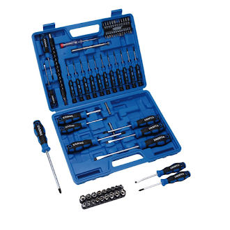 Draper Screwdriver, Socket and Bit Set, Blue (70 Piece) 40850 Draper - Dynamic Drive