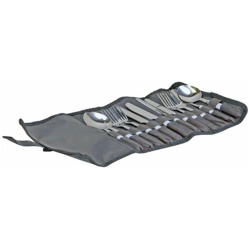 Vango Family Camping Cutlery Set 12 Piece Stainless Steel in Roll Up Pouch Vango - Dynamic Drive