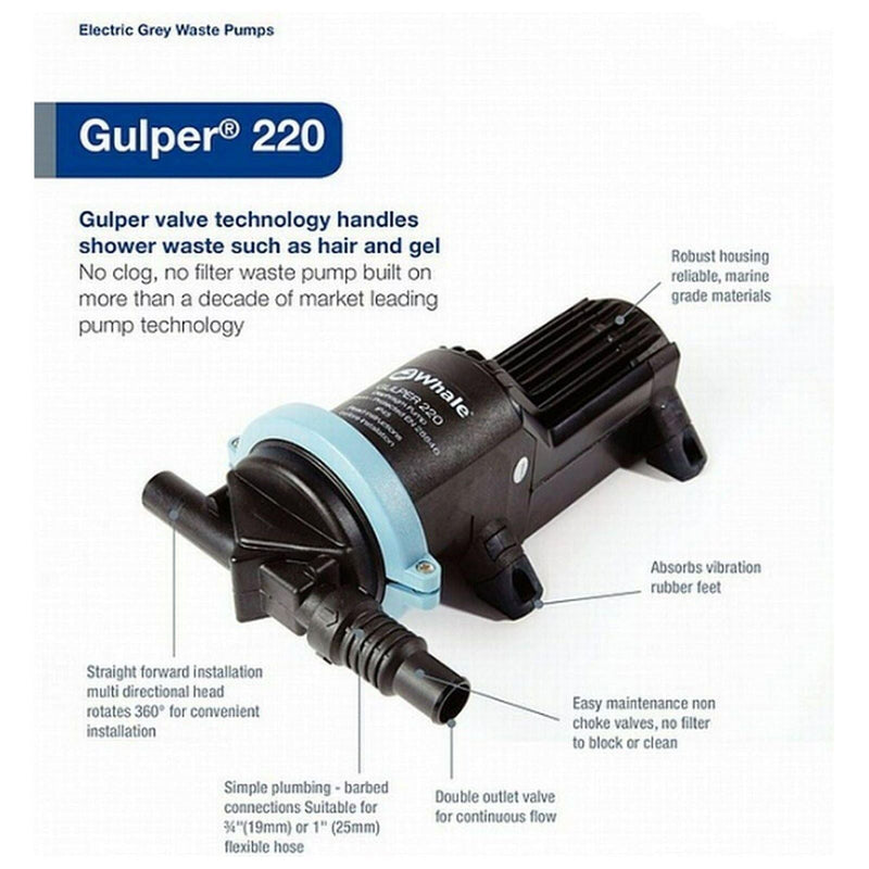 Whale Gulper 220 Shower And Waste Pump 12V BP1552 Whale - Dynamic Drive