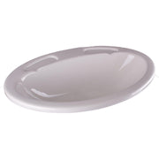 White Plastic Oval Bathroom Sink Bowl Grove - Dynamic Drive