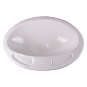 White Plastic Oval Bathroom Sink Bowl Grove - Dynamic Drive