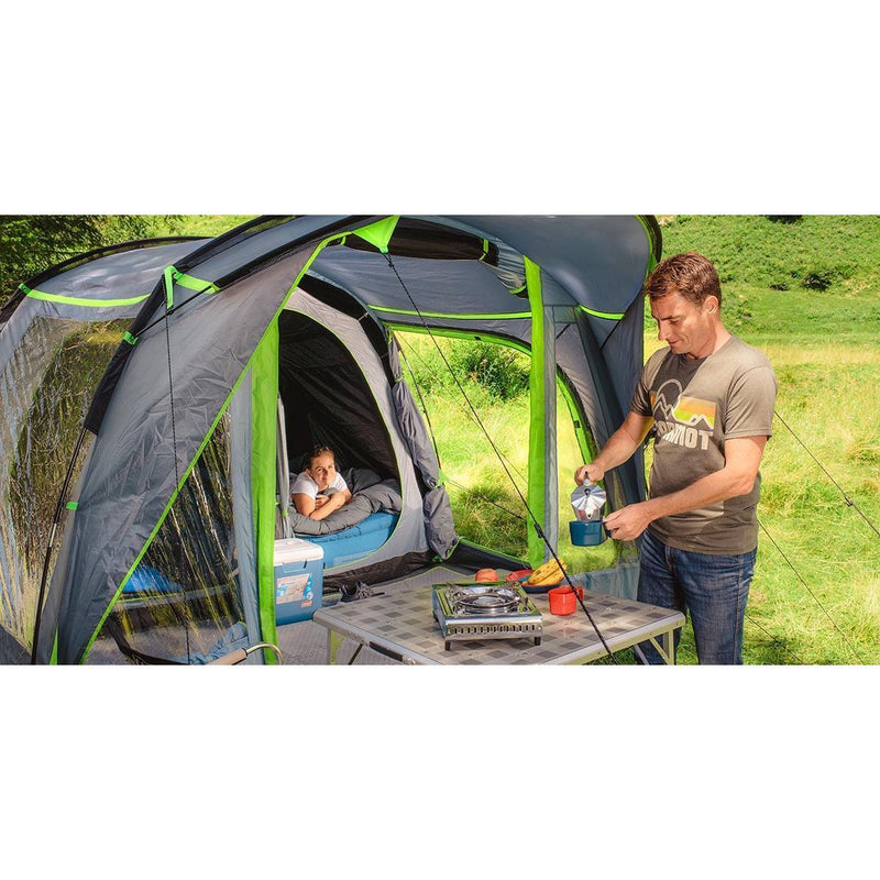 Coleman Tunnel Tent Meadowood 4 Person Black Out Bedrooms Grey Camping Garden Coleman  - Dynamic Drive
